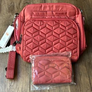 Lug RFID Medium crossbody with top handle, matching wallet - ranger/rodeo 🍂